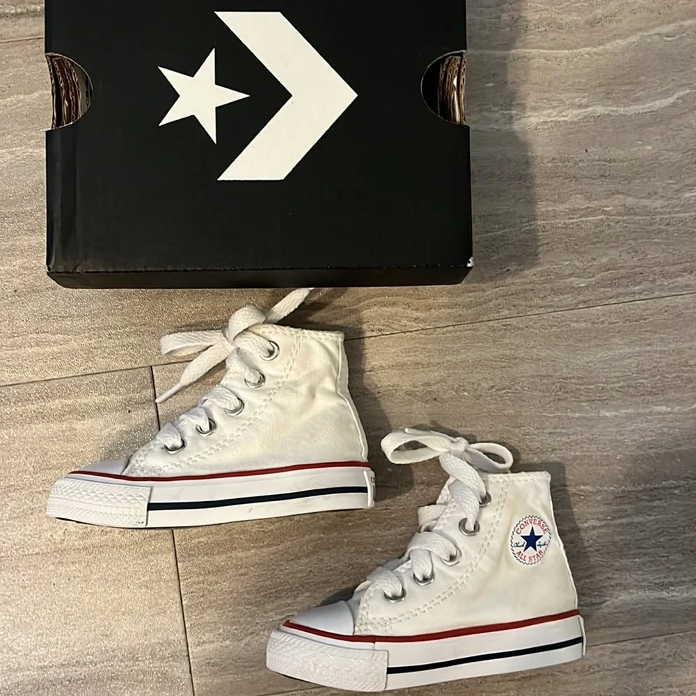 Converse Infant All Star White Hi Top Chuck Taylor